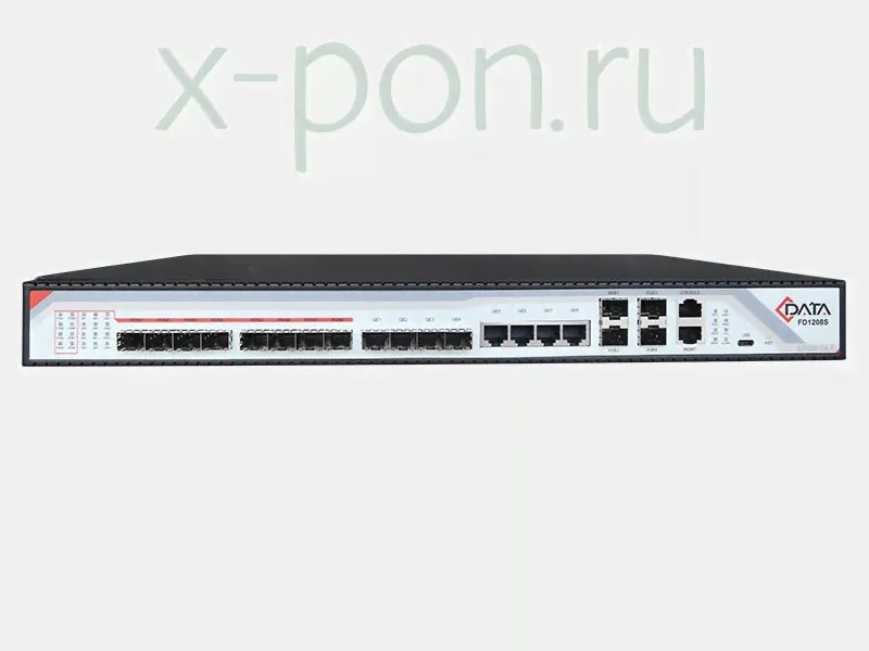 Оптический линейный терминал FD1208S-R1 OLT на 512 абонентов C-DATA с интерфейсами 10g
